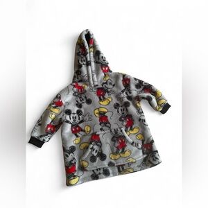 Disney Mickey Mouse Patterned Gray Hoodie